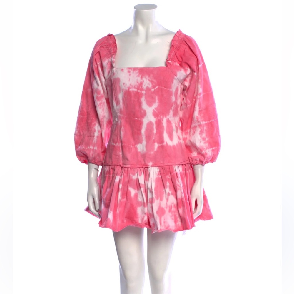 Like New! LoveShackFancy Pink Tie-Dye Mini Dress